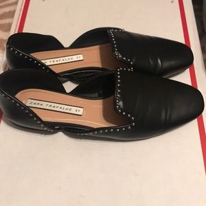 Zara Black Studded Moccasins